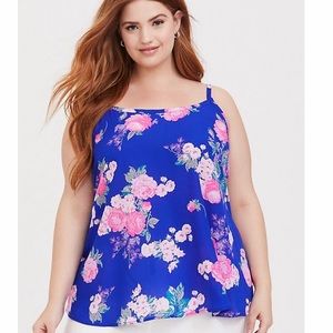 Torrid Electric Blue Floral Swing Cami Size 2